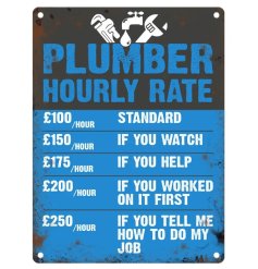 Set the tone and share a smile with this cheeky plumber's pricing sign