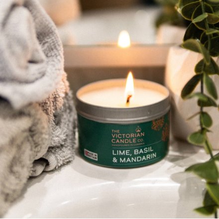 Lime, Basil & Mandarin Scented Tin Candle, 100ml 