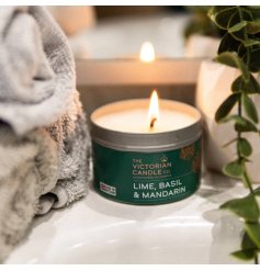 Energise your space with a crisp citrus and herb blend in an elegant, travel-friendly tin