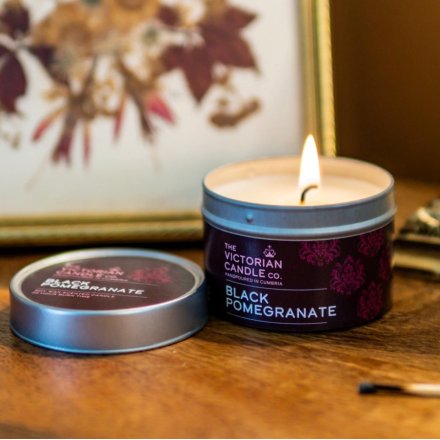 Black Pomegranate Scented Tin Candle 100ml