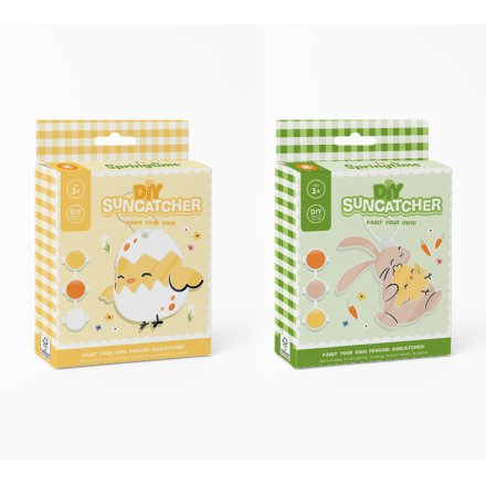Spring Bunny & Chick Paint-Your-Own Suncatcher, 10cm