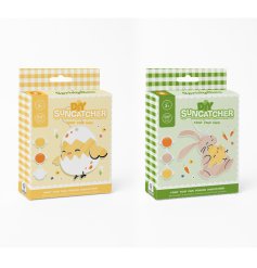 Brighten your window with a delightful bunny and chick spring suncatcher craft