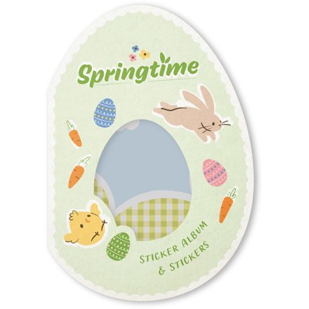 Springtime Egg Shaped Sticker Album & Stickers, 17.5cm 