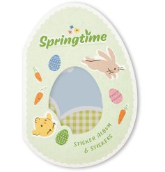 Celebrate spring with a delightful egg-shaped sticker album and colourful seasonal stickers