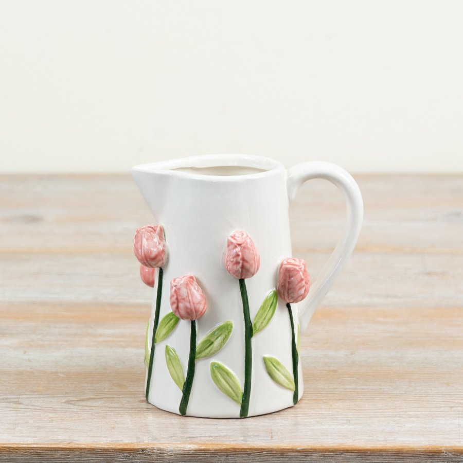 Delightful 3D tulip jug in soft pink, ideal for Mother's Day gifts and spring décor