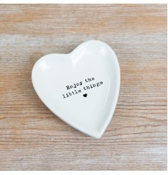 Treasure everyday moments with this elegant heart porcelain trinket dish