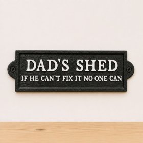Charming cast iron sign for garden sheds or workshops