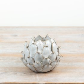 elegant lotus-inspired ceramic candle holder