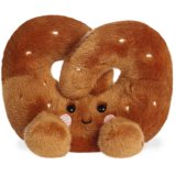 Soft and cuddly palm-sized plush pretzel toy perfect for little hands