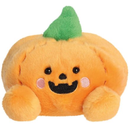 A soft and cuddly green pumpkin lantern perfect for Halloween fun