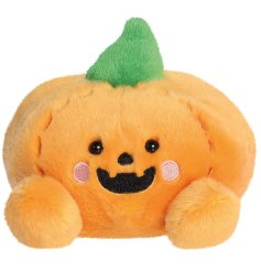 A soft and cuddly green pumpkin lantern perfect for Halloween fun