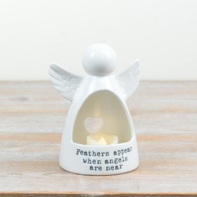 Add a soothing reminder of love and comfort to your space with our Ceramic Angel Candle Holder