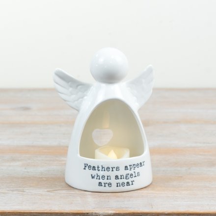 Bring a gentle touch of comfort and remembrance to your home with our Ceramic Angel Tealight Holder