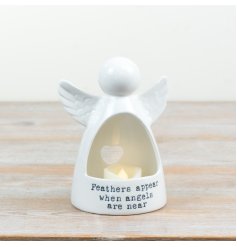 Bring a gentle touch of comfort and remembrance to your home with our Ceramic Angel Tealight Holder