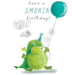 Send fiery birthday wishes with this colourful, playful greetings card