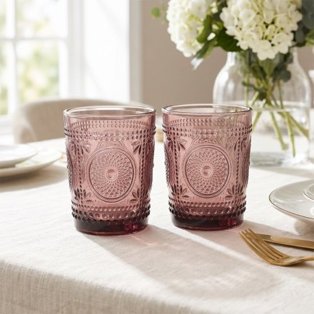 S/2 Amalfi Tumblers-Purple, 10cm 