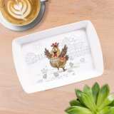 a charming bug art hen serving tray 