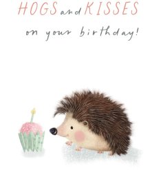 Send a little prickly affection with this charming hedgehog birthday card