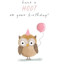Send warm birthday wishes with this charming owl-themed greeting card