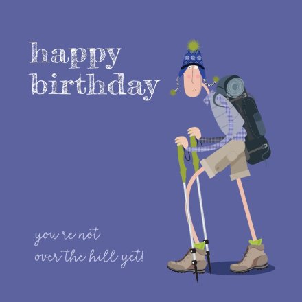 Male Walker Birthday Card, 15cm 