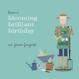 Celebrate his special day with a charming gardener-themed birthday card