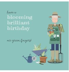 Celebrate his special day with a charming gardener-themed birthday card