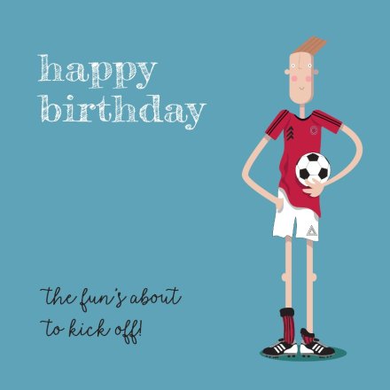 Male Footballer Greeting Card, 15cm 