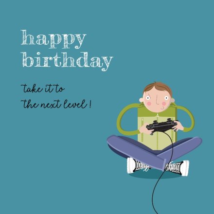 Male Gamer Birthday Card, 15cm 