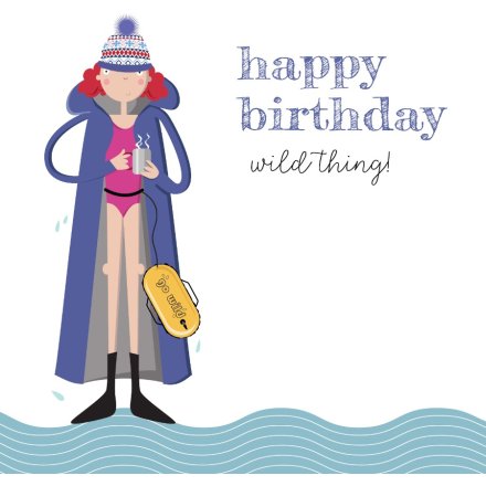 Wild Swimmer Birthday Card, 15cm 