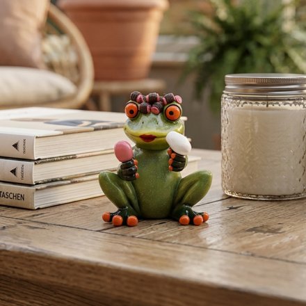 Hairdo Frog Figurine