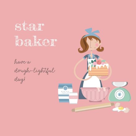 Star Baker Female Greeting Card, 15cm 