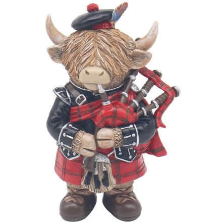 Bagpipe Highland Cow Deco