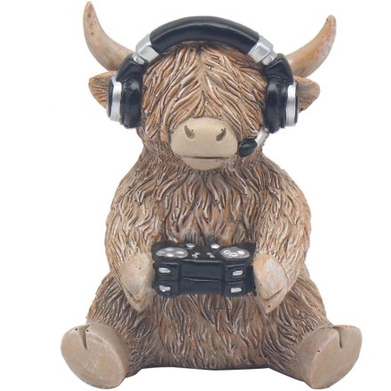 Gamer Highland Cow Ornament 