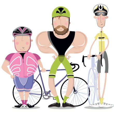 Cyclists Greeting Card, 15cm 