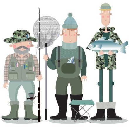 Fishermen Greeting Card, 15cm 