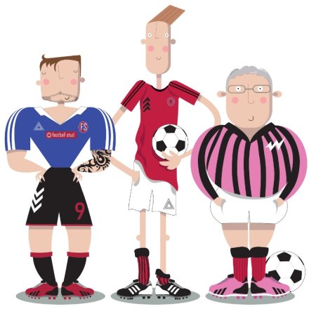 Footballers Greeting Card, 15cm 