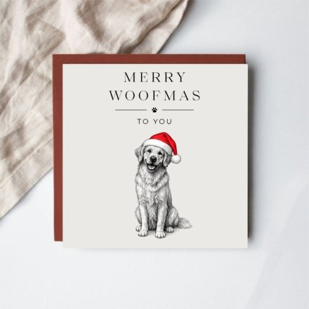Merry Woofmas Christmas Greeting Card, 15cm