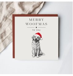 Bring joy this Christmas with a delightful dog-themed Merry Woofmas card