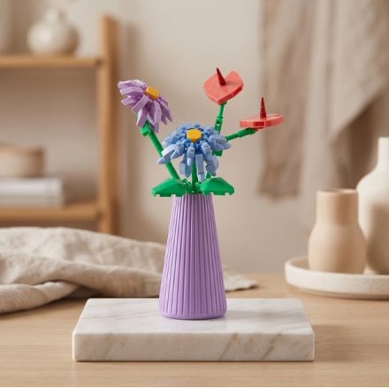 Miniature Brick Flowers in Decorative Vase