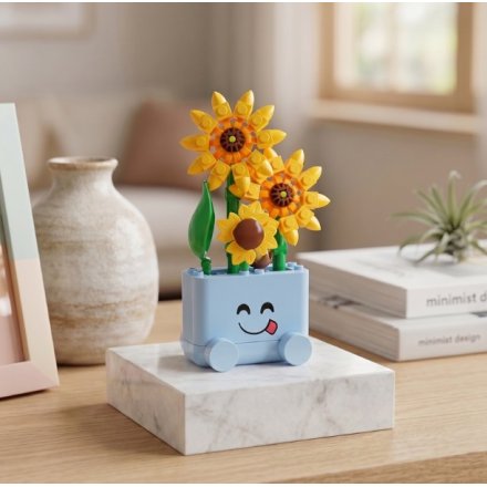 Miniature Brick Sunflower Planter
