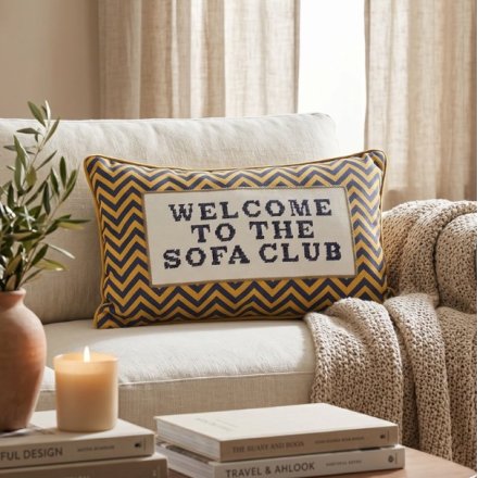 Welcome To The Sofa Club Cushion, 50cm 