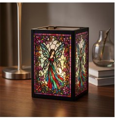 Enchanting stained glass fairy that radiates a cosy, colourful light to enhance any space