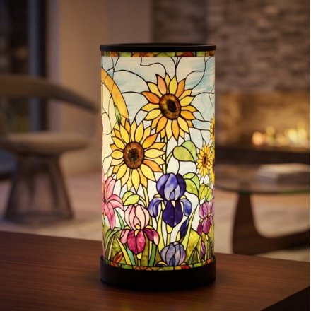 22cm Stained Glass Floral Lamp