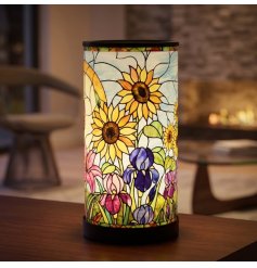 Add a splash of colour and charm with this stained glass flower tealight lamp