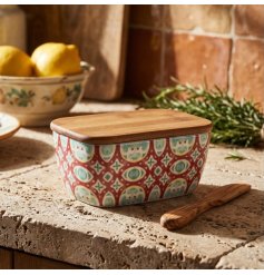 a charming Tuscany print butter dish 