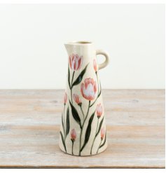 a delightful tulip design with crackle finish