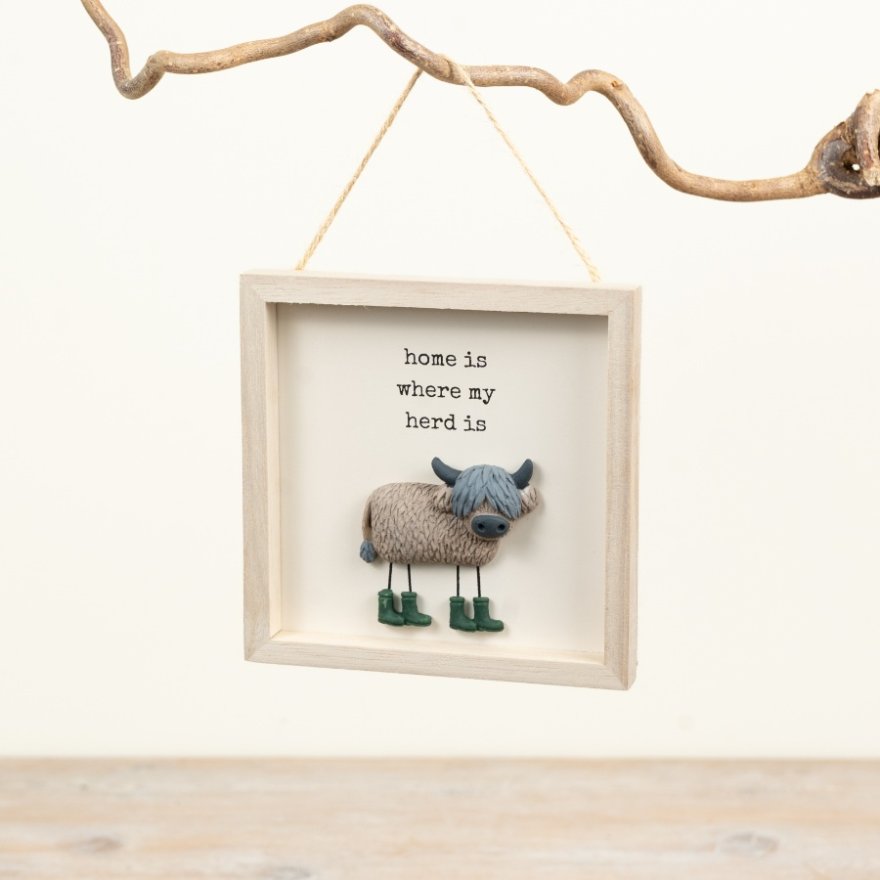 13cm Home is Where the Herd is Plaque