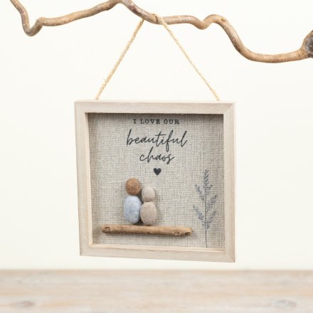Pebble Art Wooden Hanging Frame, 13cm