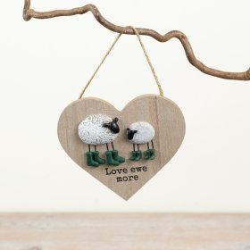 Charming heart-shaped country living decor featuring a sweet sheep motif perfect for any home