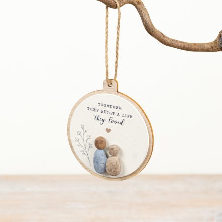 3D Pebble Hanging Decoration, 9.5cm